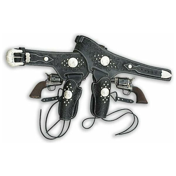 B Western Full Carve Double Buscadero with Spots