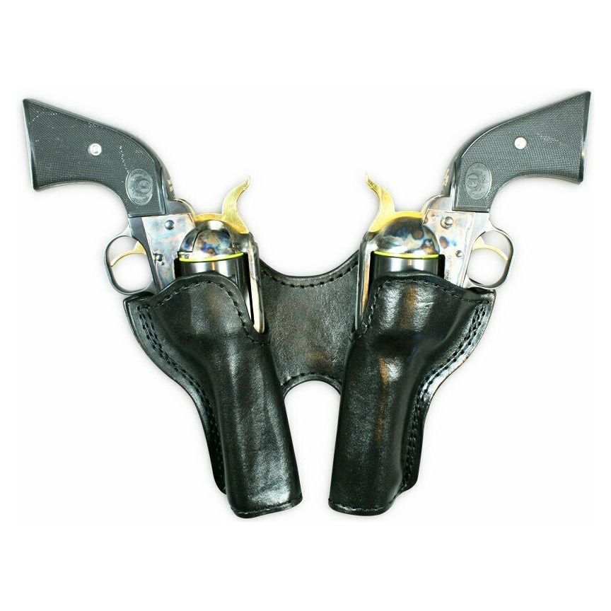 Hand-Tooled Leather Double Action Holster – Fits Most Revolvers & Pistols (Cowboy Style)